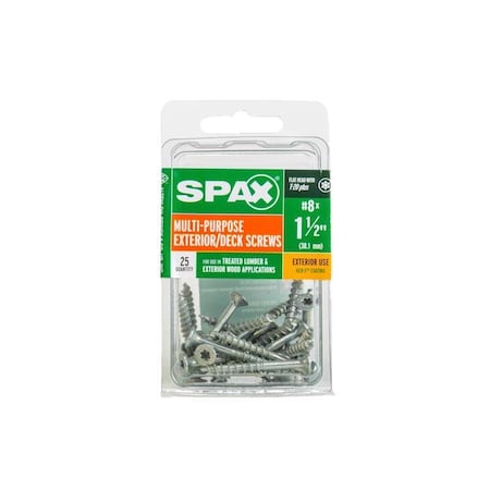 Spax SPAX No. 8 in. X 1-1/2 in. L Gray Star Flat Head Deck Screws 25 pk 4191670400402
